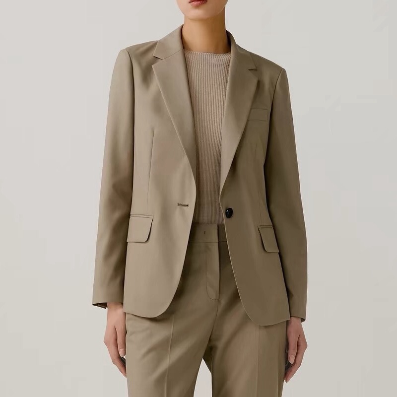IC Xiaohe worsted wool suit 2024 spring new advanced casual straight thin suit suit women's coat