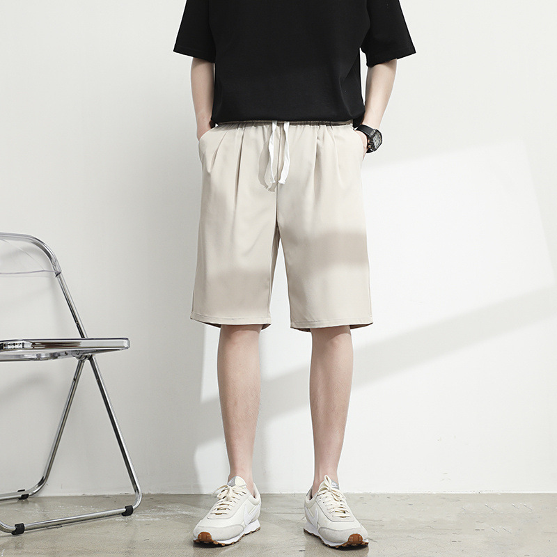 남성용 여름 스포츠 반바지, 얇은 아이스 실크 5부 바지, 가볍고 성숙한 트렌디 브랜드 루즈 캐주얼 비치 바지
