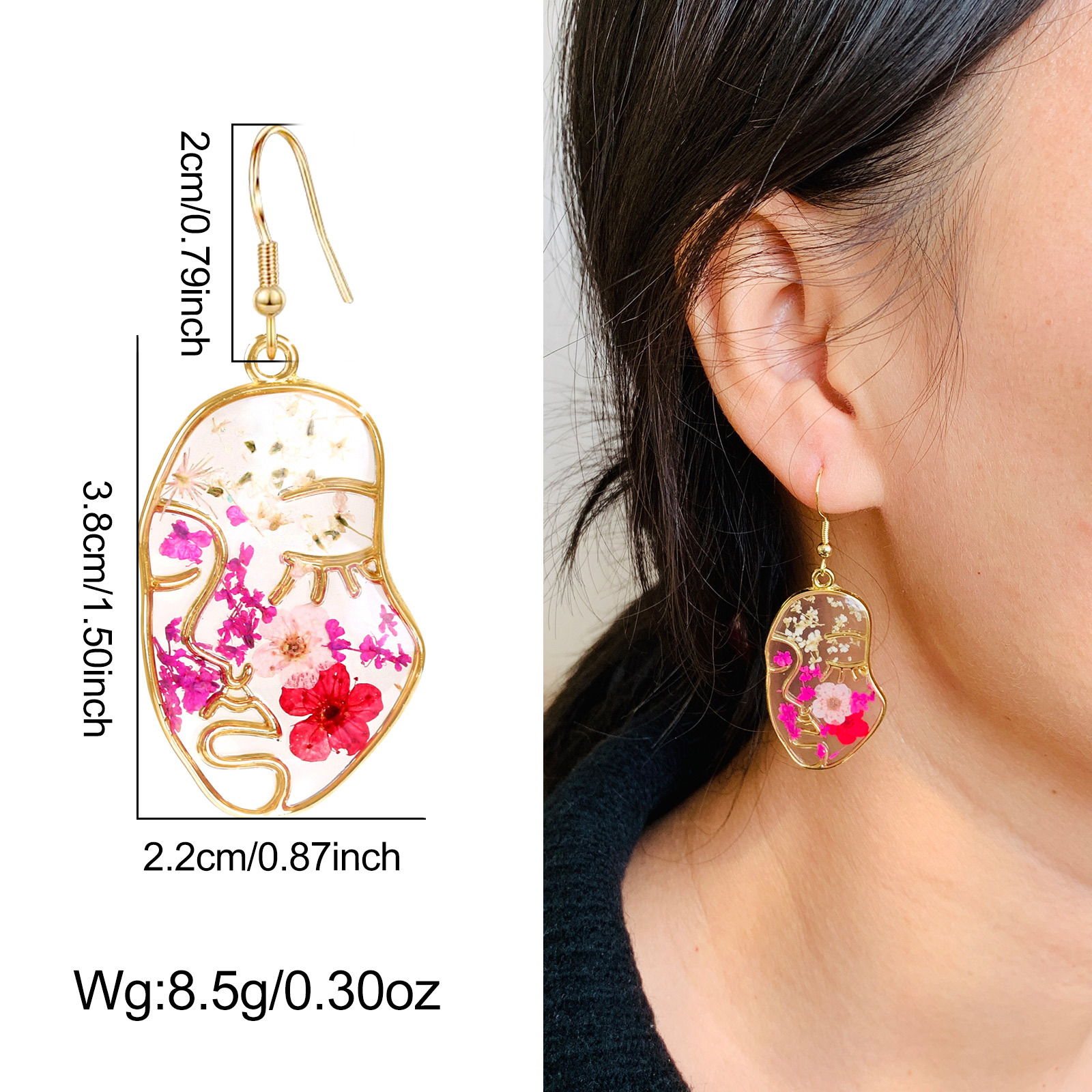 Alloy Ear Needle Material 1 Pair Simple Style Classic Style Flower Epoxy Alloy Drop Earrings
