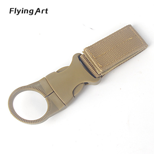 Factory direct sales tactical webbing water bottle hanging buckle multi-functional carabiner portable water bottle quick hanging mineral water clip buckle