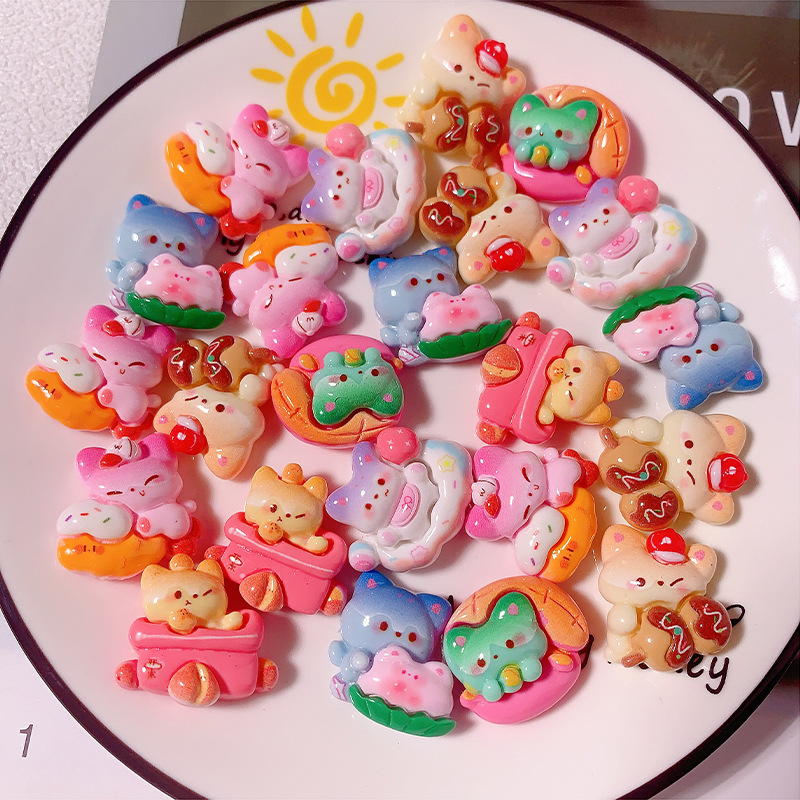 Dibujos animados Animal Party Accesorios de resina de bricolaje Gel de crema Accesorios para el cabello Funda para teléfono móvil Hornos para zapatos Hebilla Material colgante hecho a mano