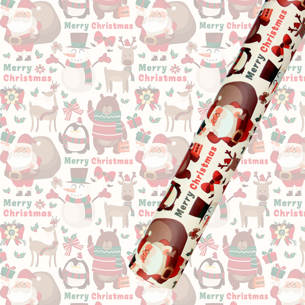 Fabricantes al por mayor de papel de embalaje de Navidad cinta de regalo de Navidad papel de regalo de gran tamaño kraft ins viento image 12