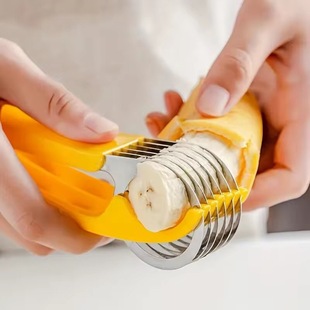 Banana Slicer Stainless Steel Ham Sausage Yellow Flower Dividing Tool Fruit Platter Cutting Tool Kitchen Supplies Export
