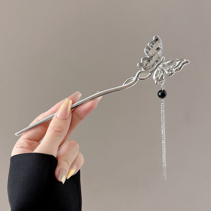 Nueva horquilla de flores de estilo antiguo chino, horquilla de sentido avanzado moderno, horquilla de cabello femenino, horquilla de Hanfu, tocado de horquilla de madera