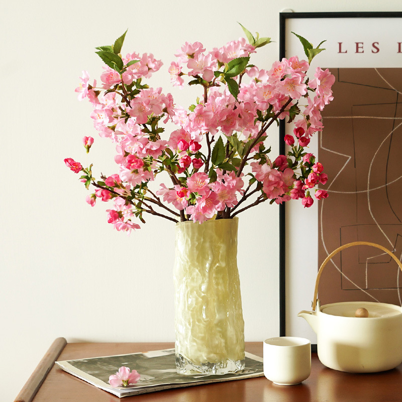 벚꽃 인공 꽃 실내 거실 복숭아 꽃 테이블 장식 꽃꽂이 홈 장식 꽃 사진 소품