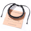 Leather woven bracelet, letters and numbers for beloved stainless steel