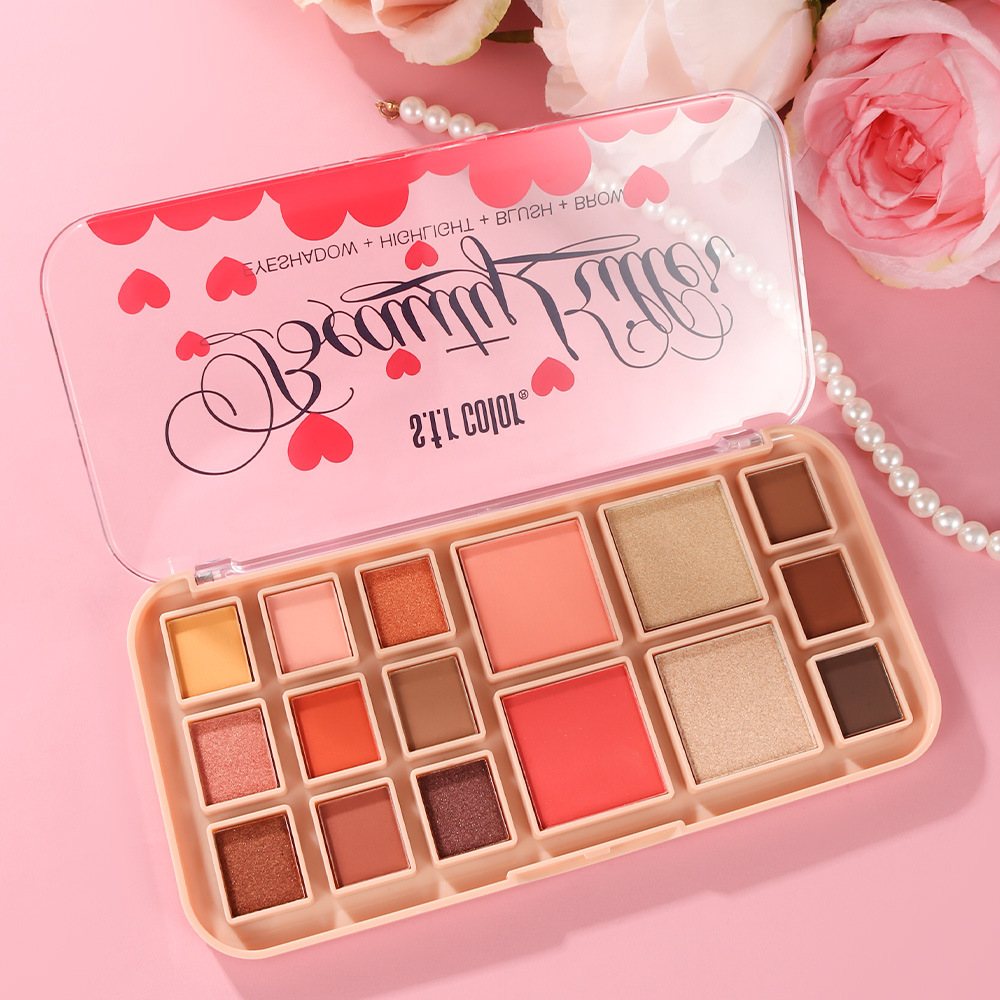 s.f.r color transfronterizo exclusivo mate perla sombra de ojos blush polvo de ceja brillante cuatro en uno bandeja de maquillaje al por mayor