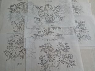 Hand Embroidery Patterns, Hand-Painted Patterns, A4 Paper Copy Version, Poke Flower Patterns, Paper Embroidery Patterns