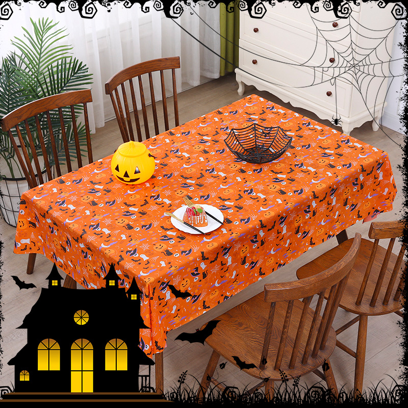 Customized Halloween Tablecloth Tablecloth Party Printed Tablecloth Pumpkin Ghost Holiday Table Coffee Table Decorative Tablecloth