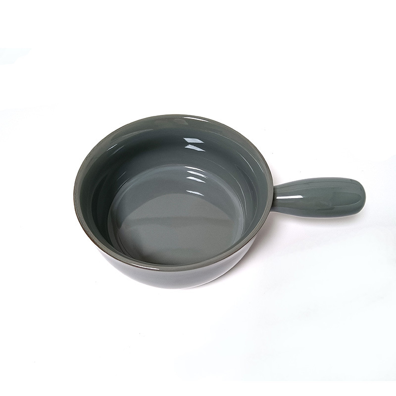 陶瓷碗 厂家直销国潮天青窑变碗 带手把泡面碗掌柜推荐单柄防烫手