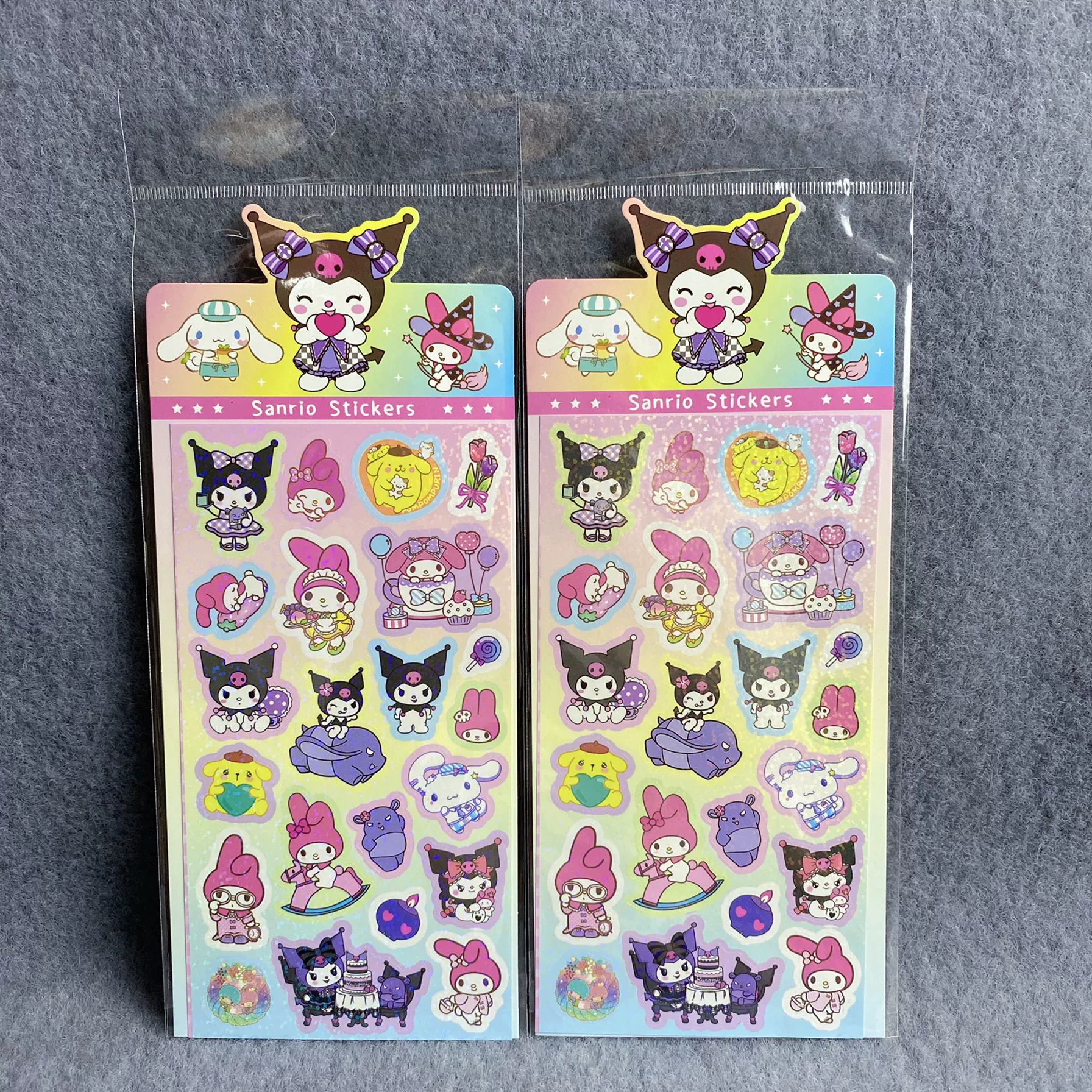 New Sanrio Gudaka sticker laser card cartoon cute DIY diary material sticker kit Kuromi My melody