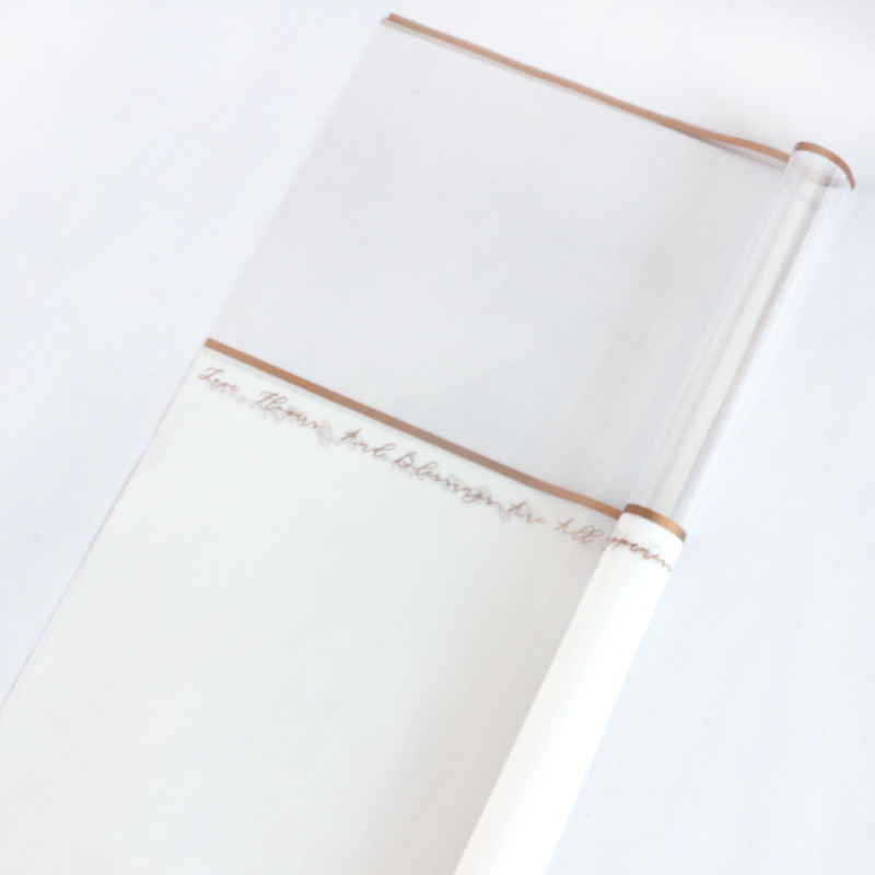 Huasei línea de oro flor florista diy papel de envoltura impermeable papel de vidrio inglés al por mayor image 7