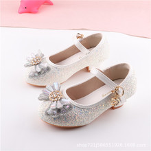 女童皮鞋高跟搭扣款公主鞋儿女孩舞蹈表演礼服鞋水钻春秋单鞋批发