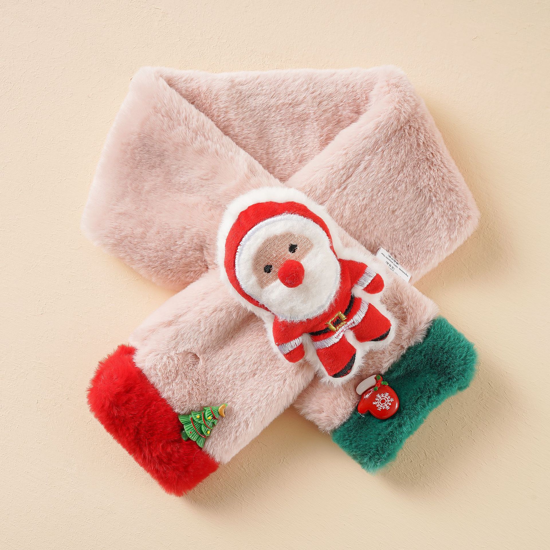 INS Navidad bebé invierno cálido color sólido felpa boca bufanda bebé fuera de moda suave bufanda Linda