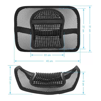 Four Seasons Universal Car Lumbar Support Breathable Waist Support Office Seat Massage Leather Nail Cushion Car Back Support (Waist support) - 12inch-x-16inch-black-square-backrest