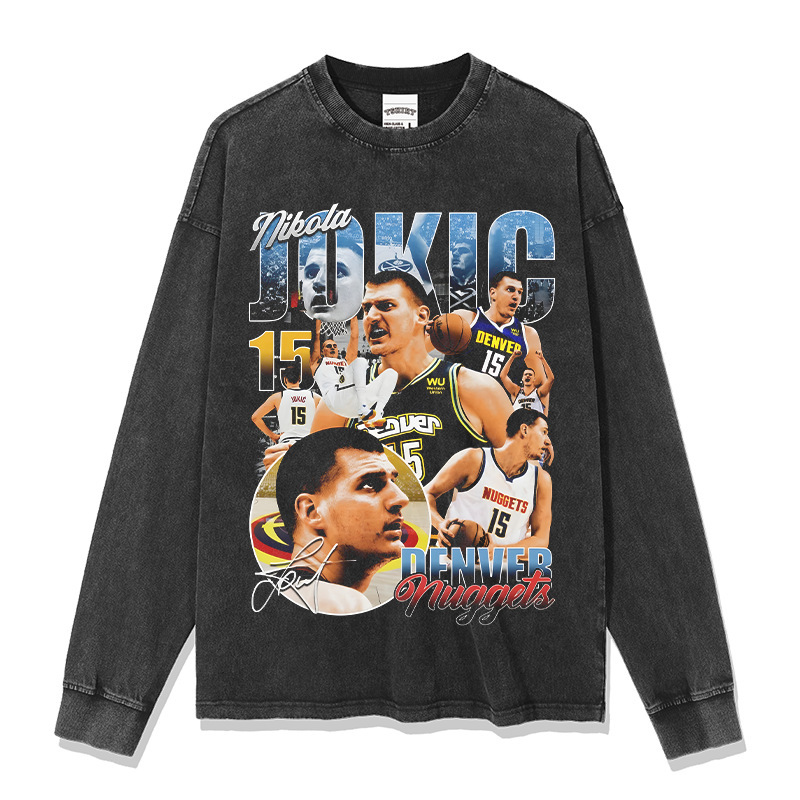 Yorkichi American Star camiseta callejera hip-hop marca de tendencia impresión retro hacer viejo lavado pesado suelto mangas cortas