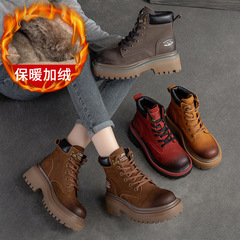 上海傑驟2022新款潮款大黃靴加絨保暖帥氣機車靴原創設計感馬丁靴