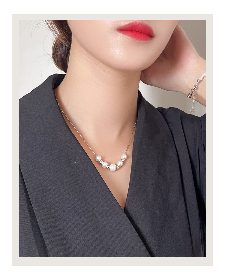 Freshwater Pearl Very Fine Necklace S925 Silver Necklace Wholesale display picture 3