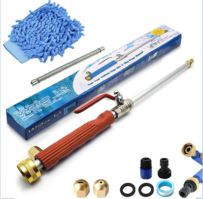 jet high-pressure cleaning truck water – High pressure car wash water gun - set-thirteen-orange-water-gun-2-nozzles-1-black-connector-2-gaskets-1-tape-1-black-quick-connector-blue-gloves-extension-tube