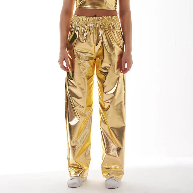 25 Trending Cross-Border Casual Pants for Men and Women, Gold-Embossed Patent Leather Street Hip-Hop Party Iridescent Long Loose Pants 25 Trending Cross-Border Casual Pants for Men and Women, Gold-Embossed Patent Leather Street Hip-Hop Party Iridescent Long Loose Pants