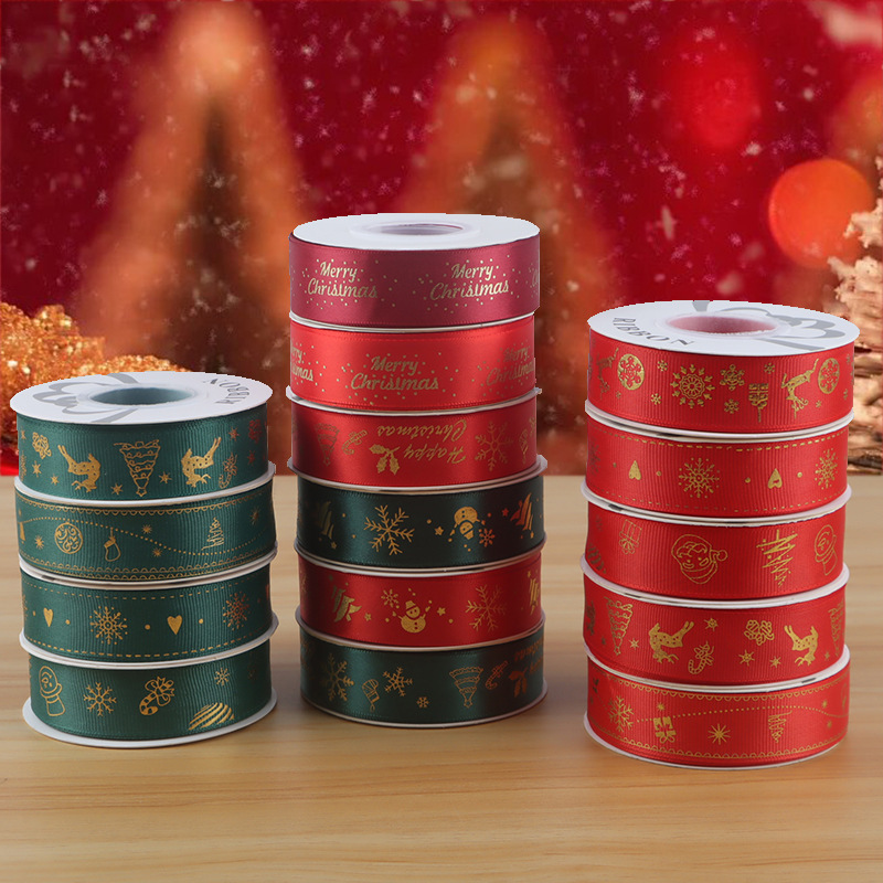 2.5cmクリスマス装飾リボン花包装材料花芸ギフトボックス花束包装ポリエステルリボン|undefined