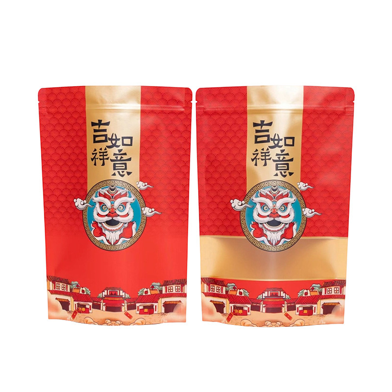 自立自封牛皮纸袋子磨砂开窗食品干果茶叶包装袋牛皮纸自封袋批发|undefined