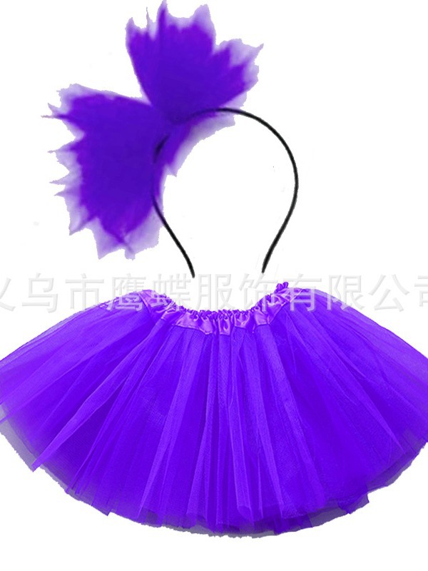 Estilo europeo y americano moda gran malla Tutu falda traje falda de dos piezas para niños princesa pettiskirt Plus diadema image 4