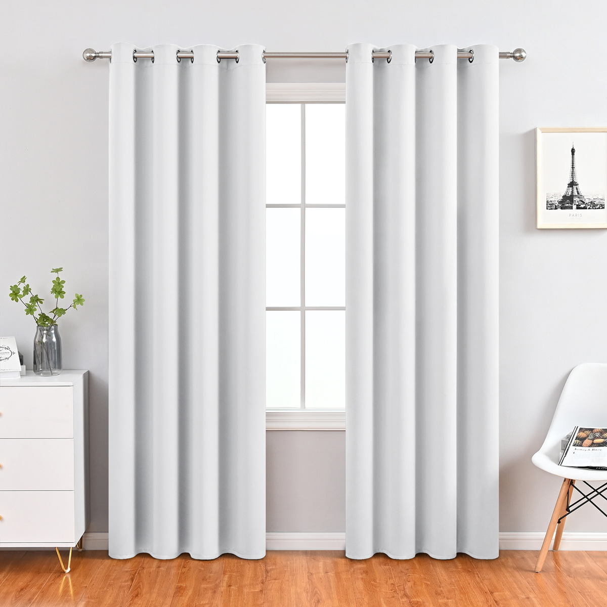 Cortinas opacas de alta precisión de color puro Amazon, 210gsm, cortinas terminadas transfronterizas, venta al por mayor en stock.