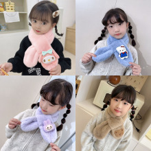 韩版可爱百搭毛绒儿童围巾卡通男女童加厚仿兔毛冬季宝宝保暖围脖