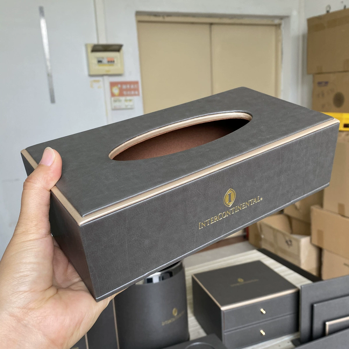 Гостиничные кожаные принадлежности коробка для полотенец KTV бизнес-набор для проживания в семье