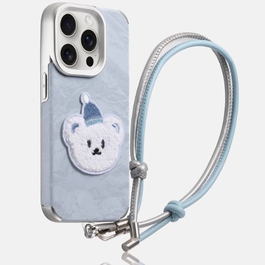 Bordado de dibujos animados de invierno para animales pequeños Apple 16promax funda para teléfono móvil 14pro/15pro niñas 13/14