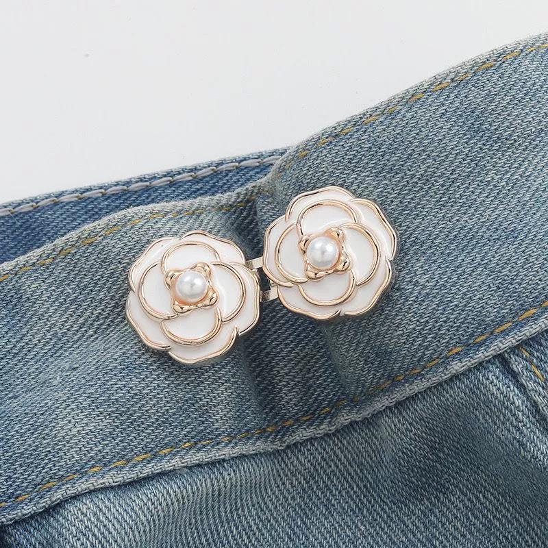 Nail-Free Removable Waist Buckle Pair, Flat-Bottom Seamless Buttons for Pants & Skirts, Assorted Designs