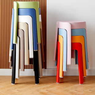 Stool for Home Use, Stackable, Thickened, Nordic Style, Simple Modern Dining Table Chair, Creative Adult Plastic Nan Zhou