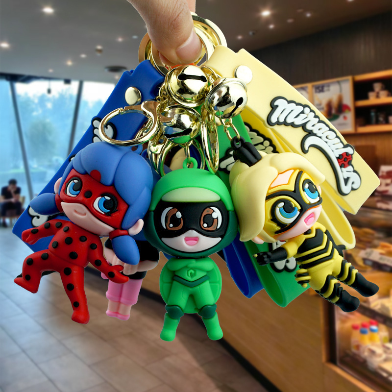 Cute Cartoon Miracle Girl Keychain Backpack Pendant Decoration Children's Ornament Small Gift Wholesale