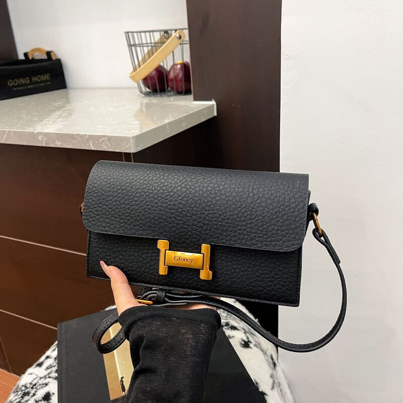 时尚H扣链条包包女包秋冬新款单肩斜挎女包高级感质感腋下小方包|undefined