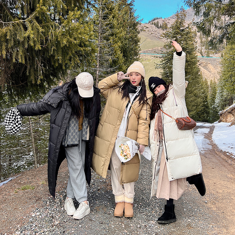 Ropa de algodón larga sobre la rodilla para mujeres 2023 invierno nuevo estilo coreano casual suelto desmontable chaqueta de ropa de pan bf con capuz image 1