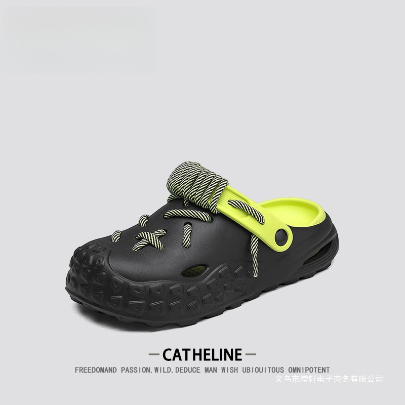 American Catheline Clogs Men's Classy Non-Slip Thick-Soled Trendy Brand Baotou Beach Sandals and Slippers