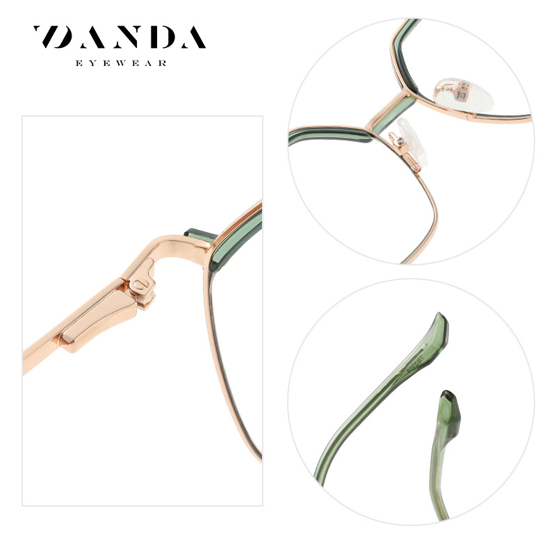 TB3202 personalidad de dos colores anti-azul gafas de luz En stock nuevas gafas de miopía Marco de moda de las mujeres polígono gafas lisas