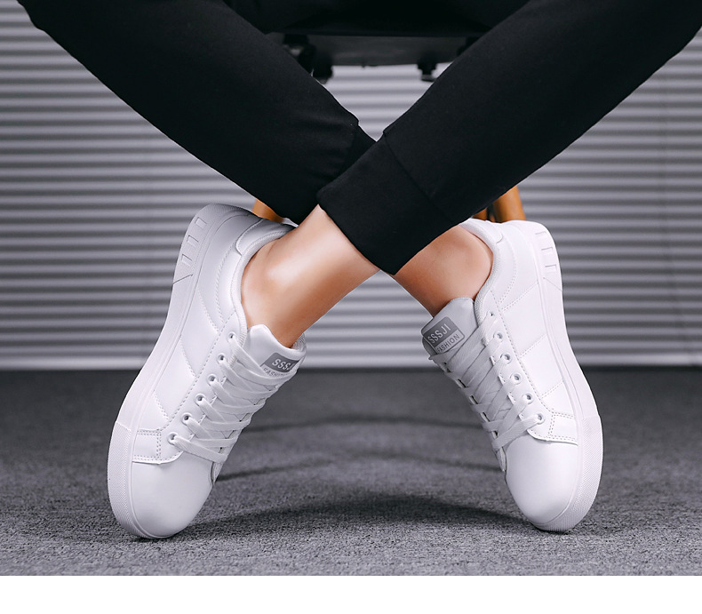 P Men S Shoes Fall New Youth White Trendy Sneakers Popular Versatile Casual Leather Sports_voghion.com