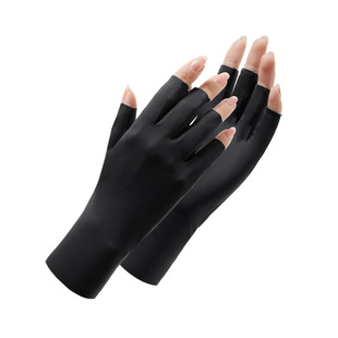 Ice Silk Sunscreen Half-Finger Gloves for Men and Women in Summer, Uv Protection, Outdoor Tea Picking, Manicure, Driving and Cycling, Lightweight Style