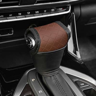 Universal Handbrake Cover – Sürətlər qutusu və əl tormozu başlıqları - automatic-side-block-black-brown