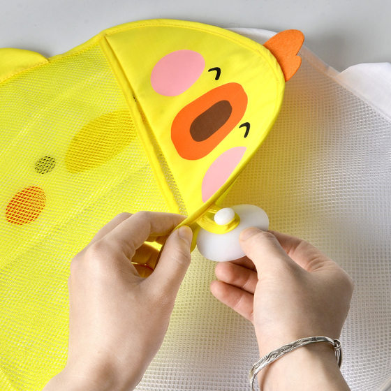 Children's Bath Toy Storage Bag Cartoon Cute Duck Baby Storage Mesh Bag Bathroom Water Play Toys Drying Hanging Bag
