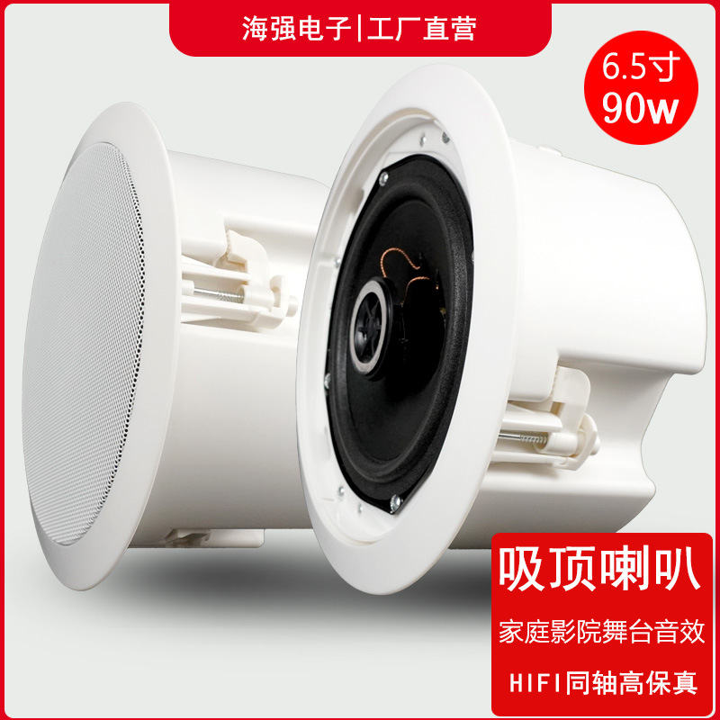 Public broadcasting 5-inch 6-inch fixed pressure ceiling speaker with back cover embedded ceiling speaker commercial ceiling speaker
