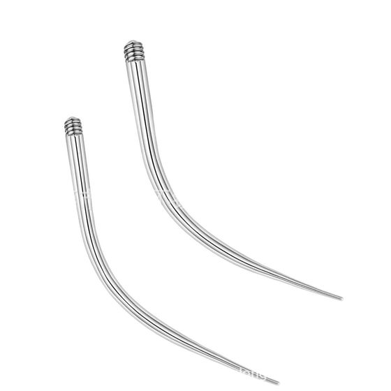 Titanium steel curved thread guide rod puncture auxiliary wearing tool stainless steel curved rod guide needle puncture artifact