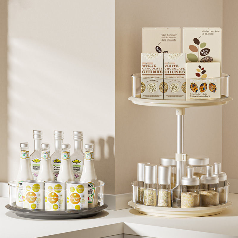 Estante de condimento giratorio de cocina encimera multifuncional de sal y aceite de sal salina de salsa de condimento para suministros de caja de almacenamiento completa mesa giratoria