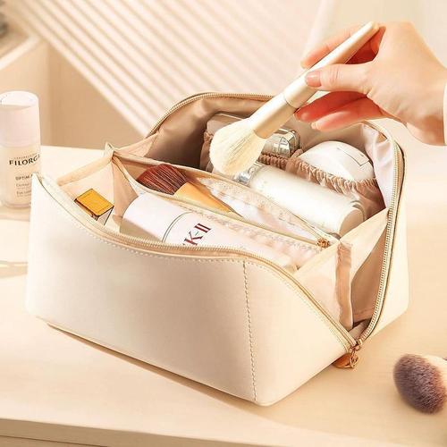 Women's  New Portable Travel Makeup Brush Bag with Large Capacity Multifunctional Shaving and Makeup Storage Bag