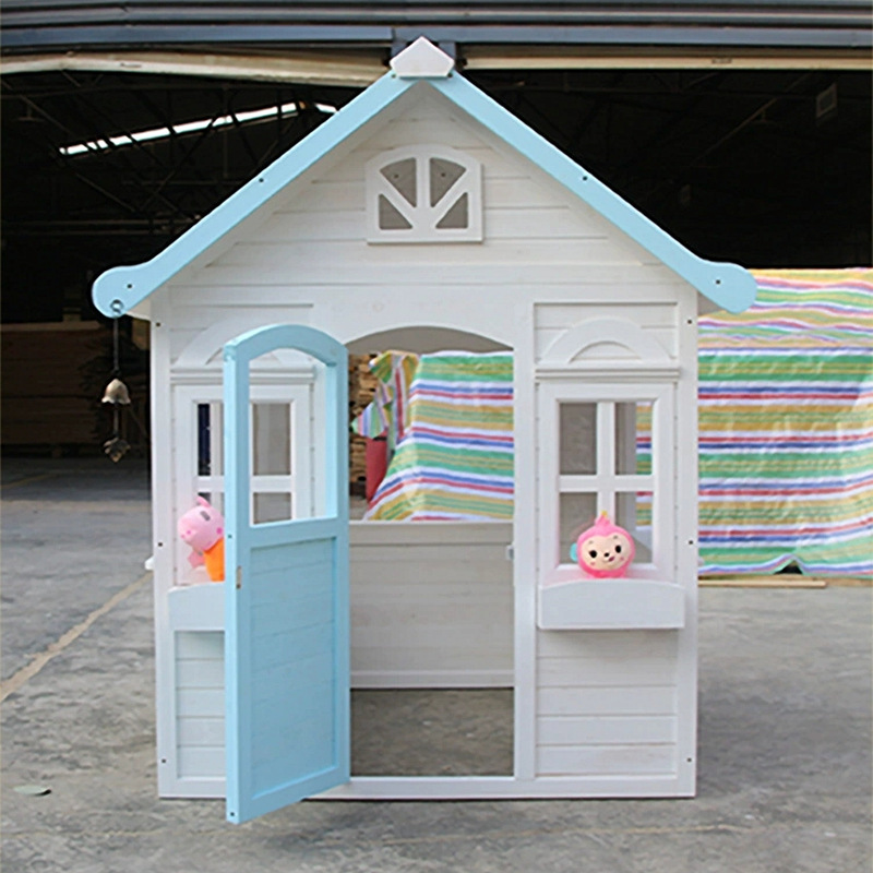 Casa de jardín de infantes al aire libre casa de madera sala de juegos interactiva para niños montaje casa de madera maciza casa de madera anticorrosiva casa de madera móvil