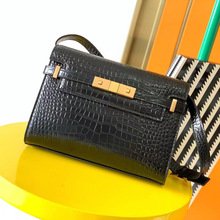 小众真皮女包女包杨树林包凯利包鳄鱼纹大容量斜挎腋下包通勤大包
