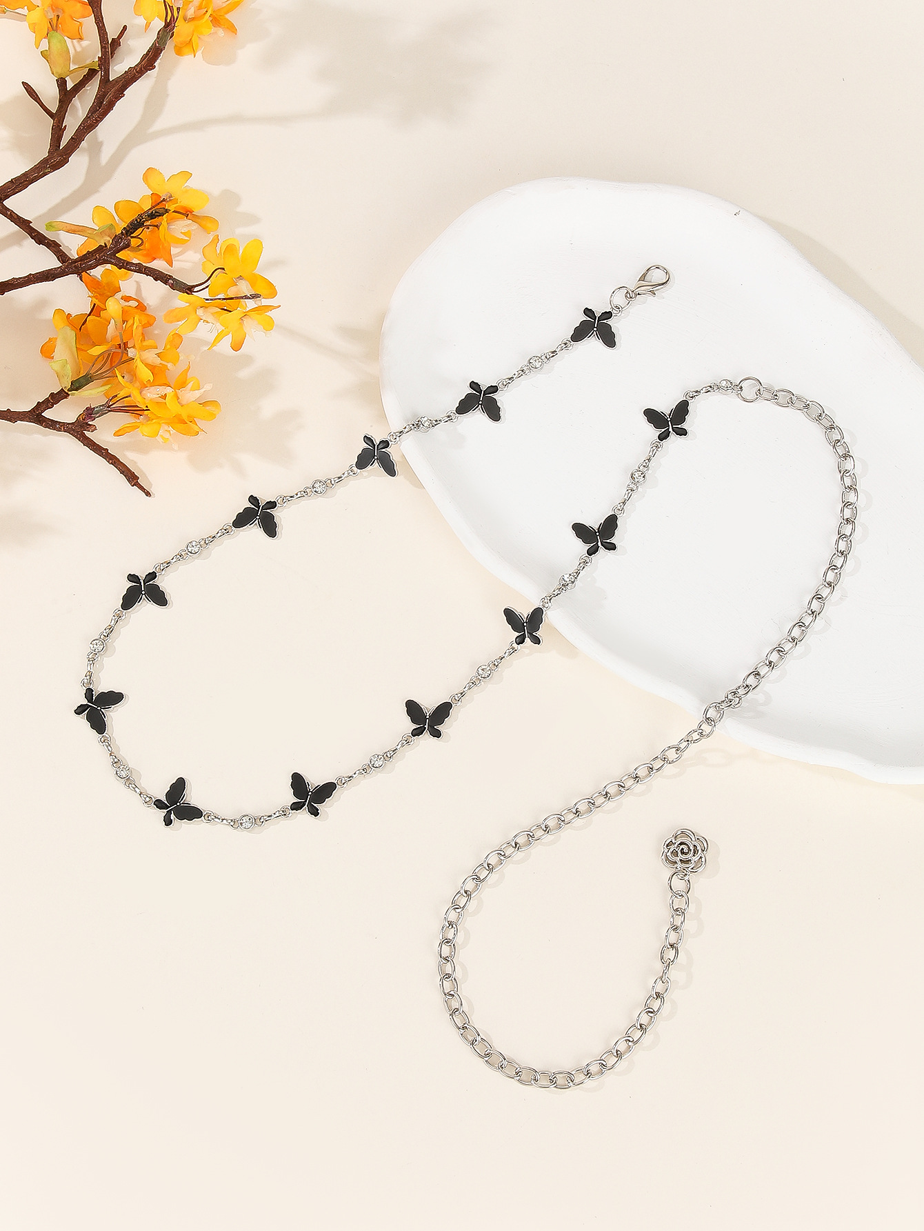 60g Weight Waist Chain Classification 1 Piece Quantity Basic Occasion Iron Material Butterfly Pattern Women's Gender Plating Design Sweet Style Sweet Butterfly Iron Plating Women's Chain Belts 7