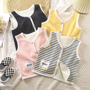 Winter New Baby Velvet Vest Children's Vest Thickened Autumn and Winter Baby Warm Cardigan Vest Dropshipping